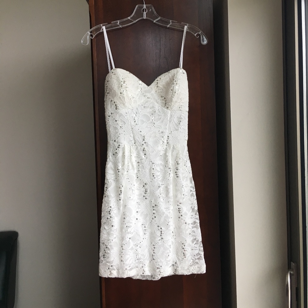 White Mini Strapless Dress